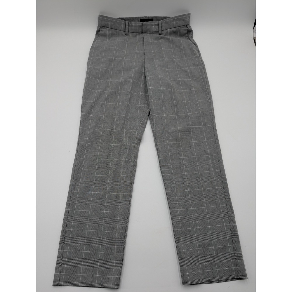 H&M Slim Fit Glen Check Plaid Trousers Gray Mens Size 30R Excellent Condition